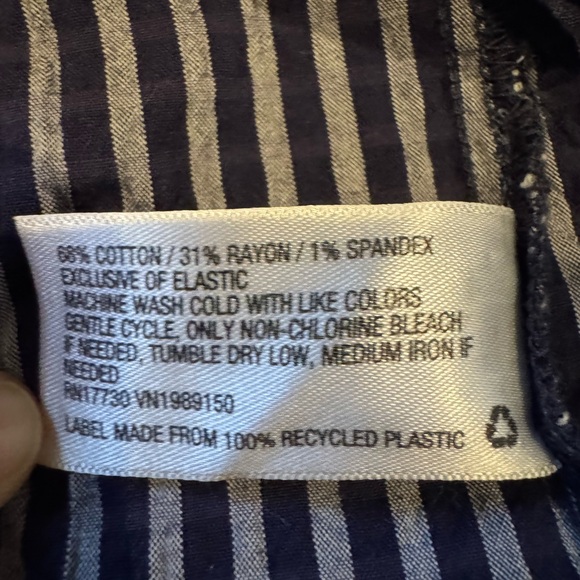 Elegant Navy Striped Women's Dress - Picture 7 of 8